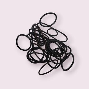 24 Set Black And Dark Brown Nylon Hair Ties